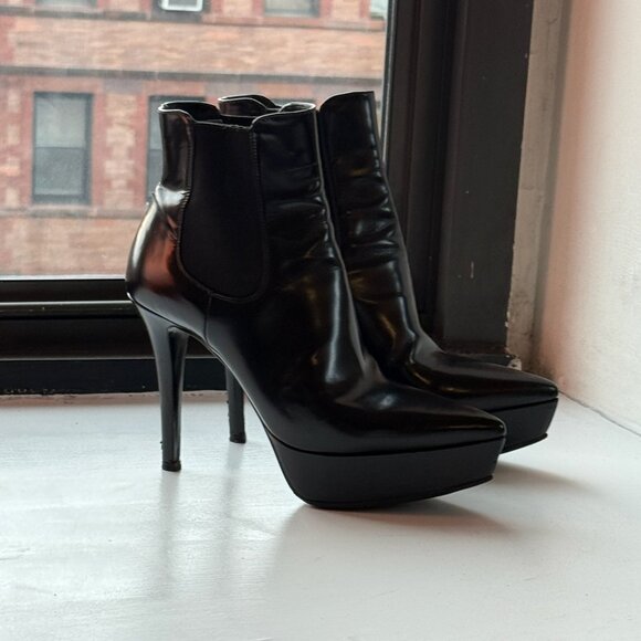 Prada - Black Stiletto Ankle Boots - Picture 1 of 11